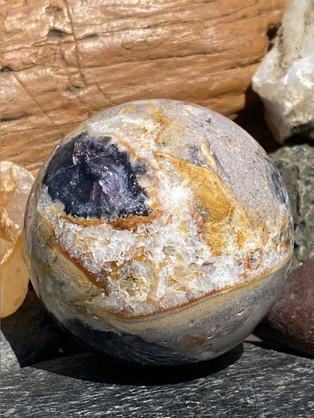 Root Purple Fluorite Sphere - Picture 2 of 2